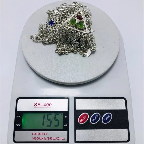 Tribal SIlver Kuchi Pendant Belly Chain, Afghan Kuchi Belly Dance Belt - Picture 8 of 8